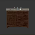 Wooden Bathroom Vanity with Cabinet Door Drawers and Marble Countertop Sink Faucet