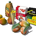 Delicious Mango Drinks With Fresh Mangoes Juice Pulp Smoothie And Dried Mangoes