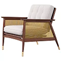 Stylish Accent Chair With Wooden Frame Woven Sides Tufted Cushion And Gold Metal Legs