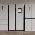 White Refrigerator Models With Digital Display And Various Door Designs 3d model