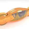 Futuristic Orange Car With Streamlined Design Large Wheels And Transparent Windows 3d model