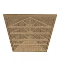 Rustic Wooden Ceiling Design With Cross Beams And Natural Wood Structure