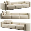 Modern Beige Modular Sofa With Comfortable Cushions For Living Room 3d model