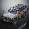 Toyota Brown Off Road SUV With Roof Cargo Rack And All Terrain Tires