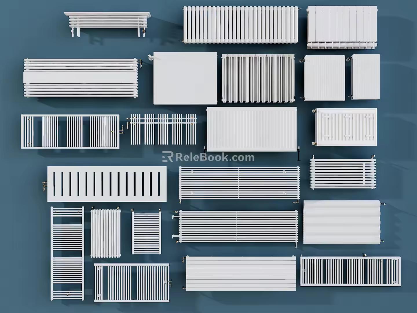 Modern heating pipe radiator combination radiator heater 3d model