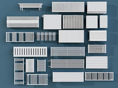 Various Types of Modern Radiators for Home Heating and Interior Design 3d model