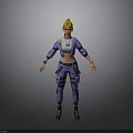 Casual Daily Clothing Outfit With Purple Cargo Pants White Jacket And Black Boots