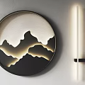 Modern Decorative Wall Lamps With Mountain Pattern And Rectangular Tube Design 3d model