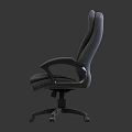 Gray Leather Office Chair with Tufted Backrest Curved Armrests and Five-Star Base Casters