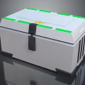 Practical Household Storage Box With Green Stripes Lock Clasp And Ventilation Slots
