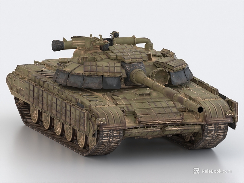 Military Armored Tank With Camouflage Paint Cannon And Heavy Duty Tracks 3d model 