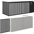 Modern Black Metal Partition With Gray Gate And Number 7 Exterior Design
