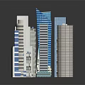 Cartoon City Skyscrapers 3D Model Scene With Colorful Modern Building Designs