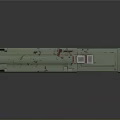 Green Military Weapon With Worn Surface Bloodstains And Metal Control Knobs