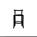 Elegant Dark Wood Bar Stool With White Padded Seat And Round Base Legs