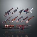 rifle semi-automatic rifle combat rifle battle rifle carbine war rifle attack rifle 3d model