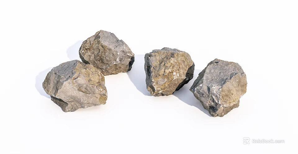 Natural Stone And Wood Materials For Modern Interior Design Projects 3d model