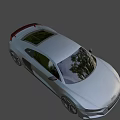 Silver Audi R8 Sports Car Featuring Sleek Body LED Headlights And Black Alloy Wheels