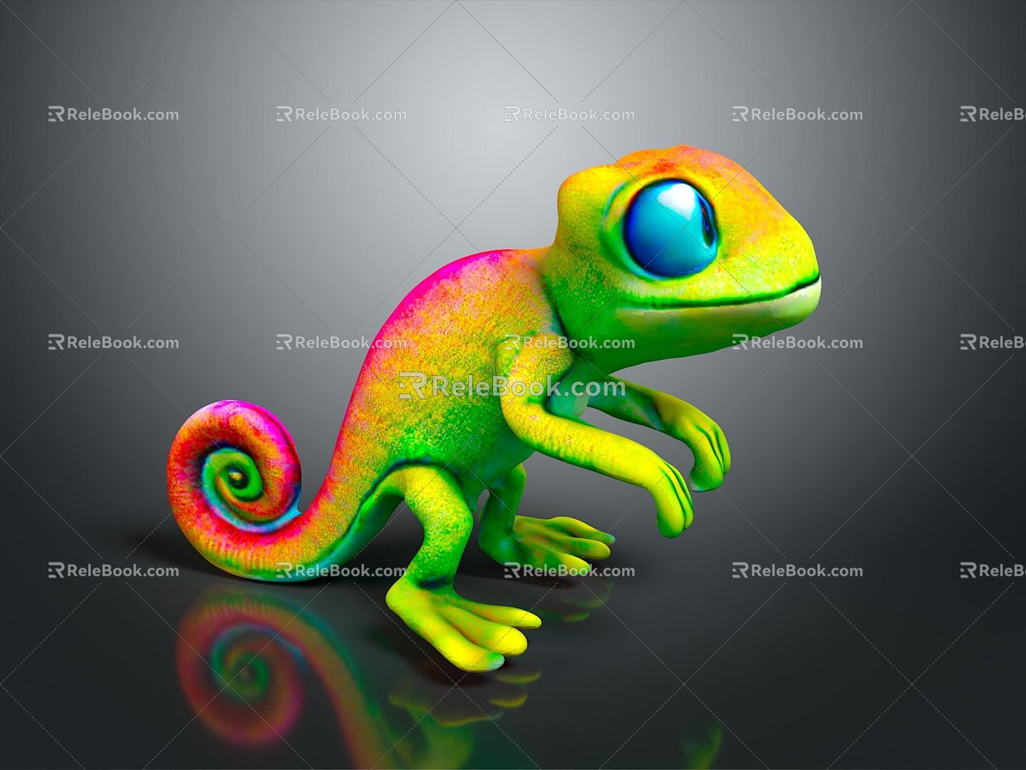 Lizard Anime Lizard Chameleon Cartoon Lizard Reptile Cold Blooded Animal Reptile Reptile Class 3d model