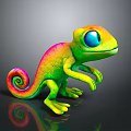 Lizard Anime Lizard Chameleon Cartoon Lizard Reptile Cold Blooded Animal Reptile Class 3d model