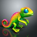 Lizard Anime Lizard Chameleon Cartoon Lizard Reptile Cold Blooded Animal Reptile Reptile Class 3d model