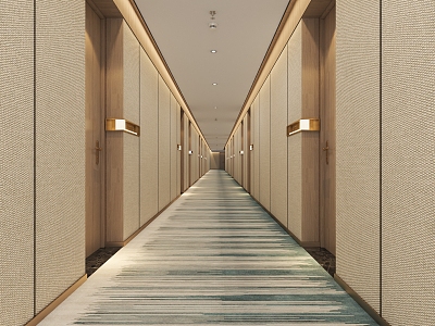 Aisle Hotel Door Skirting Line Carpet Hardware Construction Aisle Lens Chinese Aisle Hotel Public Area model