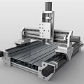 High Precision Industrial Equipment With Metal Frame Sliding Worktable And Vertical Spindle 3d model