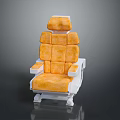 Comfortable Orange Cushioned Chair With White Frame And Rolling Wheels Design