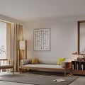 Modern Simple Living And Dining Room With Warm Neutral Tones And Elegant Comfortable Interior Design