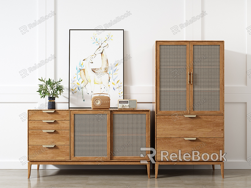 Nordic Sideboard Solid Wood Sideboard model