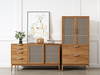 Nordic Sideboard Solid Wood Sideboard 3d model