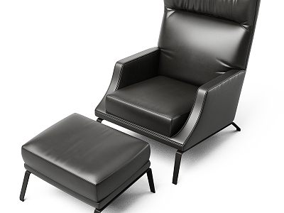 Reclining Chair Leather Chair Leisure Chair Seat 3d model