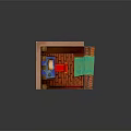 Cozy Reading Nook Interior With Wooden Desk Red Chair Colorful Bookshelves And Green Steps