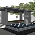 Modern gallery pavilion gallery 3d model