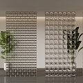 Modern glass brick partition 3d model