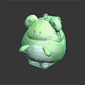 Cute Green Frog Shaped Plush Bag With Big Eyes And Pink Cheeks