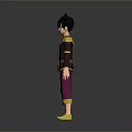 3D Animated Man In Stylish Purple And Yellow Outfit With Short Black Hair Standing Pose