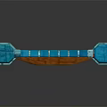 Medical Stretcher With Blue Frame And Striped Fabric Surface For Emergency Patient Transport