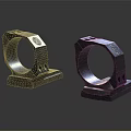 Metallic Hexagonal Ring Mechanical Parts With Base Holes And COO Logo