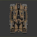 3D Rendered Rustic Brown Tank With Heavy Armor Cannon Tracks And Hatches