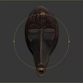 Traditional Handcrafted Wooden Mask As Ethnic Costume Accessory Art Piece Design