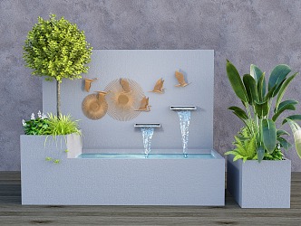 Modern Flower Box Waterscape Flower Box Mobile Flower Box Combination 3d model