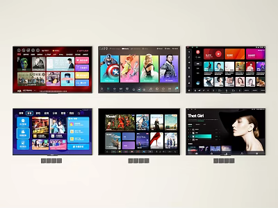 Modern TV screen display advertising screen 3d model