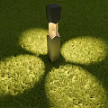 Modern Outdoor Light with Decorative Pillar Design and Grass Light Projections