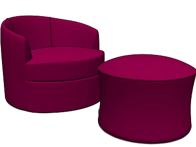 Modern Single Sofa Single Sofa Chair Stool 3d model Modern Single Sofa Single Sofa Chair Stool 3d model