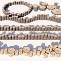 Decorative Wooden Stumps in Various Sizes and Arrangements for Design Projects