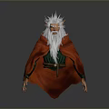 Fantasy Creature Character With White Hair Long Beard And Red Cloak