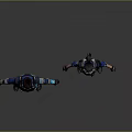 Two Game Movie Characters In Blue Futuristic Tech Inspired Outfits With Armor And Goggles