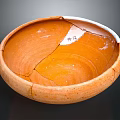 Handcrafted Orange Clay Sculpture Bowl With Traditional Craftsmanship And Crack Details