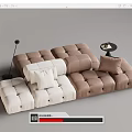 Modern Multiplayer Sofa Module Sofa Back-to-Back Sofa 3d model